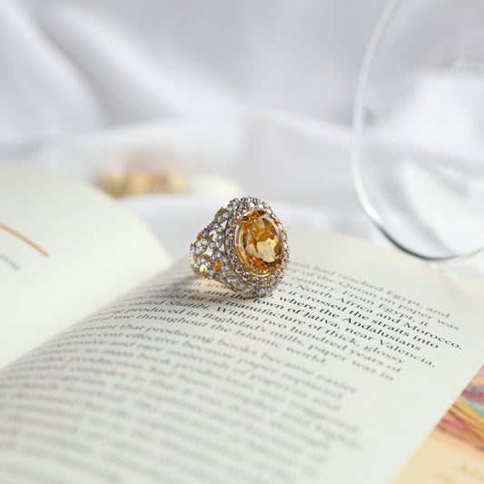 Yellow Stone Gold Ring