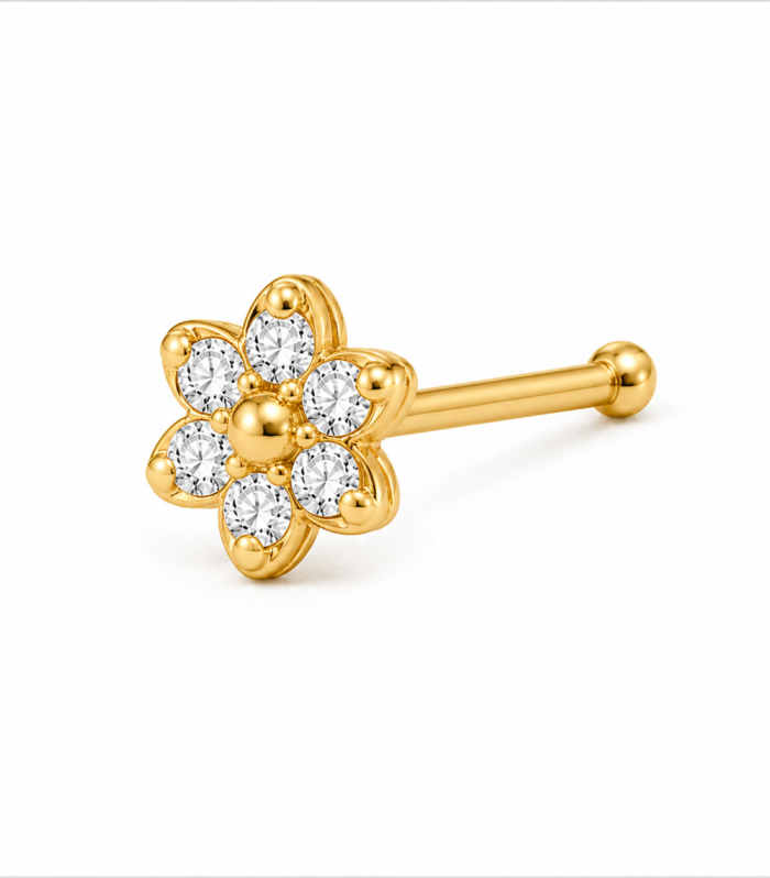 Classic Bloom Gold Nose Pin