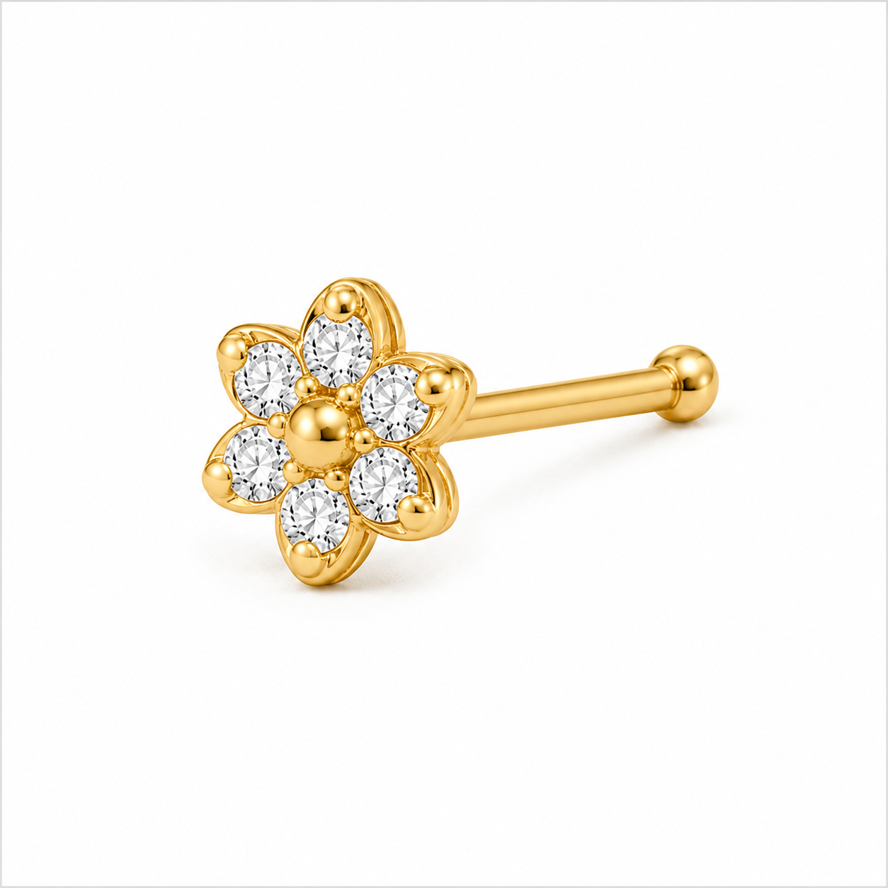 Classic Bloom Gold Nose Pin