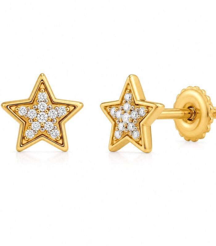 Sparkle Star Diamond Ear Studs